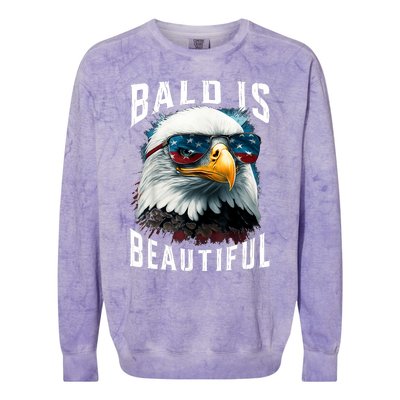 4th Of July Independence Day Bald Eagle Bald Is Beautiful Colorblast Crewneck Sweatshirt