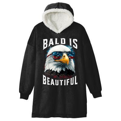 4th Of July Independence Day Bald Eagle Bald Is Beautiful Hooded Wearable Blanket