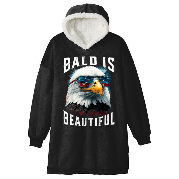 4th Of July Independence Day Bald Eagle Bald Is Beautiful Hooded Wearable Blanket