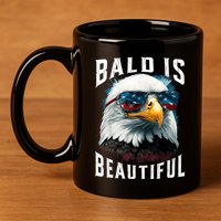4th Of July Independence Day Bald Eagle Bald Is Beautiful 11oz C Handle Ceramic Mug