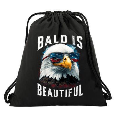 4th Of July Independence Day Bald Eagle Bald Is Beautiful Drawstring Bag