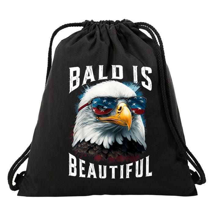 4th Of July Independence Day Bald Eagle Bald Is Beautiful Drawstring Bag