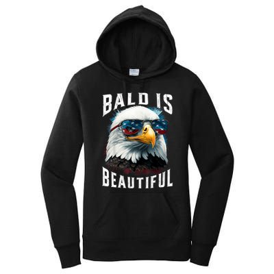 4th Of July Independence Day Bald Eagle Bald Is Beautiful Women's Pullover Hoodie
