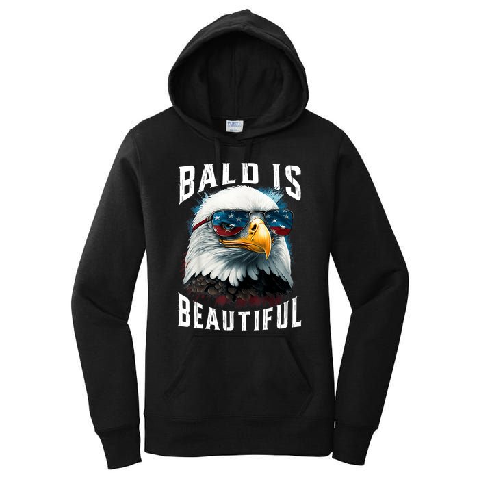 4th Of July Independence Day Bald Eagle Bald Is Beautiful Women's Pullover Hoodie