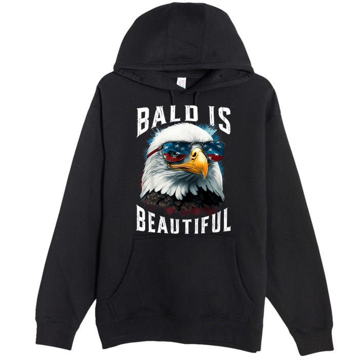 4th Of July Independence Day Bald Eagle Bald Is Beautiful Premium Pullover Hoodie