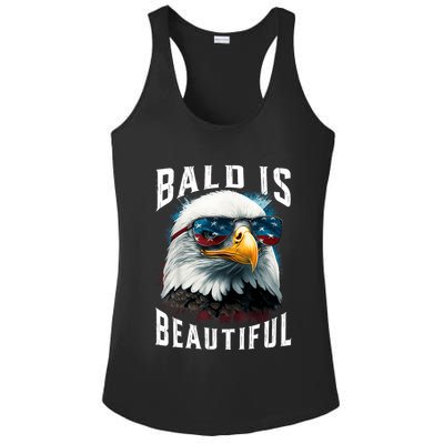 4th Of July Independence Day Bald Eagle Bald Is Beautiful Ladies PosiCharge Competitor Racerback Tank