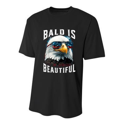 4th Of July Independence Day Bald Eagle Bald Is Beautiful Youth Performance Sprint T-Shirt
