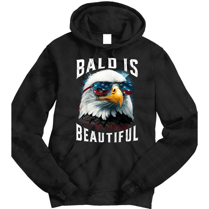 4th Of July Independence Day Bald Eagle Bald Is Beautiful Tie Dye Hoodie