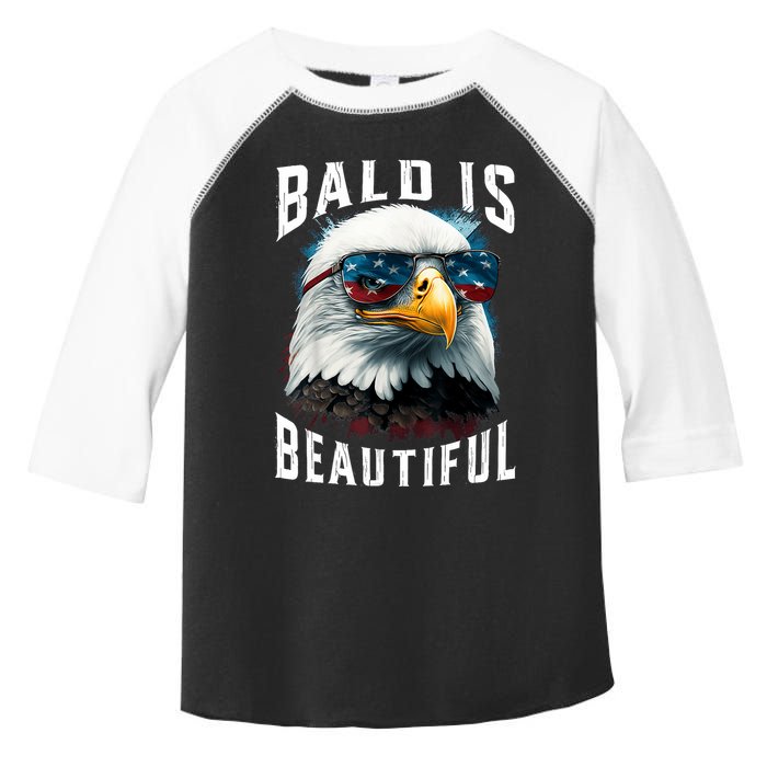 4th Of July Independence Day Bald Eagle Bald Is Beautiful Toddler Fine Jersey T-Shirt