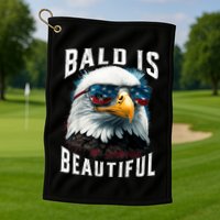 4th Of July Independence Day Bald Eagle Bald Is Beautiful Golf Towel