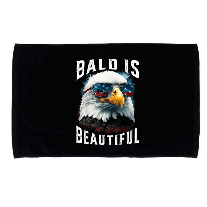 4th Of July Independence Day Bald Eagle Bald Is Beautiful Microfiber Hand Towel