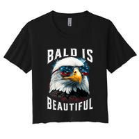4th Of July Independence Day Bald Eagle Bald Is Beautiful Crop Top