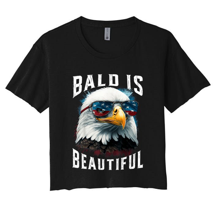 4th Of July Independence Day Bald Eagle Bald Is Beautiful Crop Top