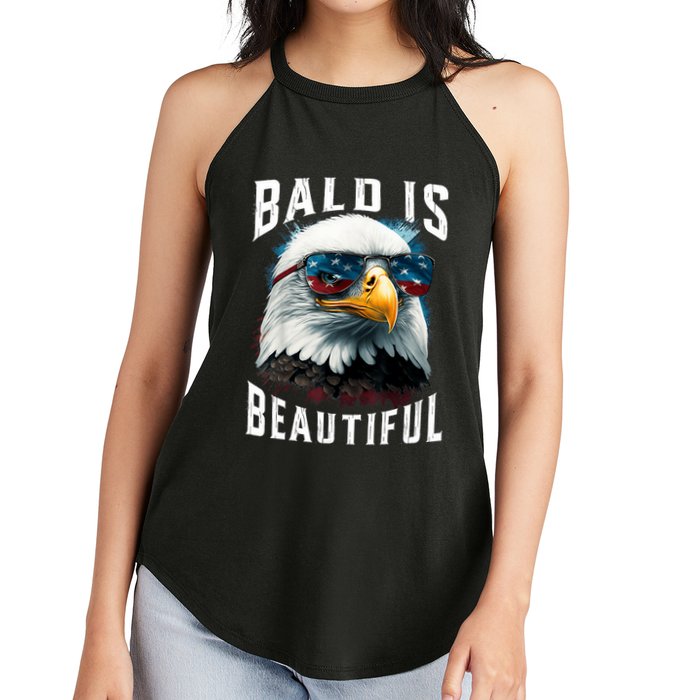 4th Of July Independence Day Bald Eagle Bald Is Beautiful Women's Perfect Tri Rocker Tank