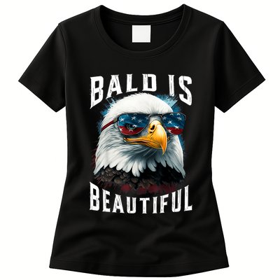4th Of July Independence Day Bald Eagle Bald Is Beautiful Womens T-Shirt