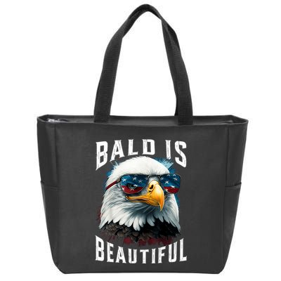 4th Of July Independence Day Bald Eagle Bald Is Beautiful Zip Tote Bag