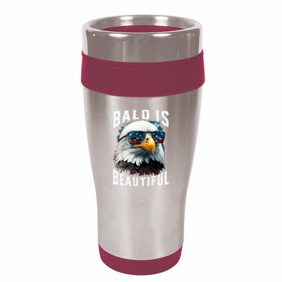 4th Of July Independence Day Bald Eagle Bald Is Beautiful 16oz Travel Tumbler