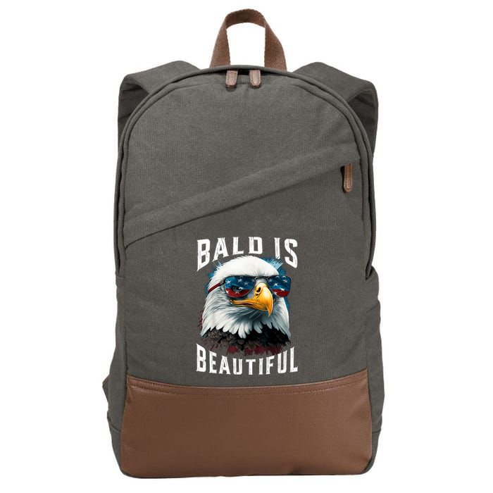 4th Of July Independence Day Bald Eagle Bald Is Beautiful Cotton Canvas Backpack