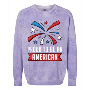 4th Of July Independence Day 1976 Proud To Be An American Gift Colorblast Crewneck Sweatshirt