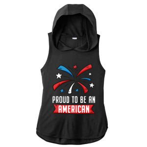 4th Of July Independence Day 1976 Proud To Be An American Gift Ladies PosiCharge Tri-Blend Wicking Draft Hoodie Tank