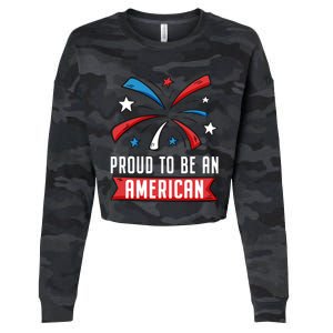 4th Of July Independence Day 1976 Proud To Be An American Gift Cropped Pullover Crew