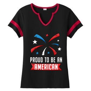 4th Of July Independence Day 1976 Proud To Be An American Gift Ladies Halftime Notch Neck Tee