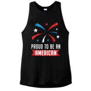 4th Of July Independence Day 1976 Proud To Be An American Gift Ladies PosiCharge Tri-Blend Wicking Tank