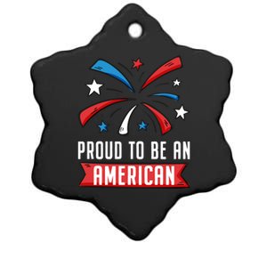 4th Of July Independence Day 1976 Proud To Be An American Gift Ceramic Star Ornament