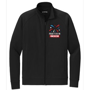 4th Of July Independence Day 1976 Proud To Be An American Gift Stretch Full-Zip Cadet Jacket