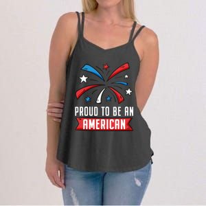 4th Of July Independence Day 1976 Proud To Be An American Gift Women's Strappy Tank