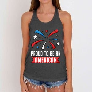 4th Of July Independence Day 1976 Proud To Be An American Gift Women's Knotted Racerback Tank