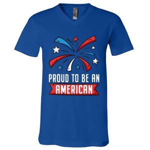 4th Of July Independence Day 1976 Proud To Be An American Gift V-Neck T-Shirt