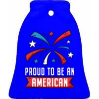 4th Of July Independence Day 1976 Proud To Be An American Gift Ceramic Bell Ornament