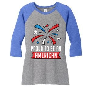 4th Of July Independence Day 1976 Proud To Be An American Gift Women's Tri-Blend 3/4-Sleeve Raglan Shirt