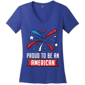 4th Of July Independence Day 1976 Proud To Be An American Gift Women's V-Neck T-Shirt