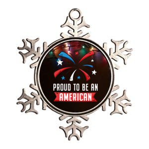 4th Of July Independence Day 1976 Proud To Be An American Gift Metallic Star Ornament