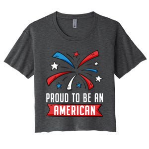 4th Of July Independence Day 1976 Proud To Be An American Gift Women's Crop Top Tee