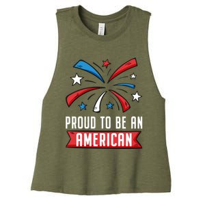 4th Of July Independence Day 1976 Proud To Be An American Gift Women's Racerback Cropped Tank