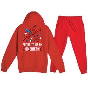 4th Of July Independence Day 1976 Proud To Be An American Gift Premium Hooded Sweatsuit Set