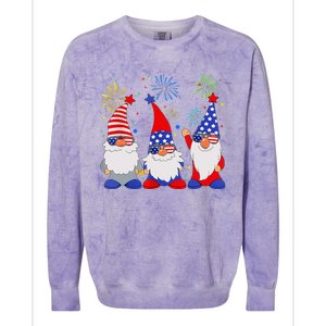 4th of July Gnomes Patriotic American Flag Cute Gnome Colorblast Crewneck Sweatshirt