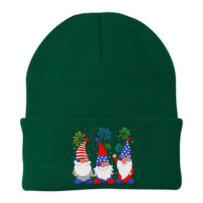 4th of July Gnomes Patriotic American Flag Cute Gnome Knit Cap Winter Beanie