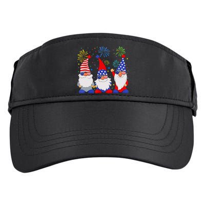 4th of July Gnomes Patriotic American Flag Cute Gnome Adult Drive Performance Visor