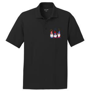 4th of July Gnomes Patriotic American Flag Cute Gnome PosiCharge RacerMesh Polo