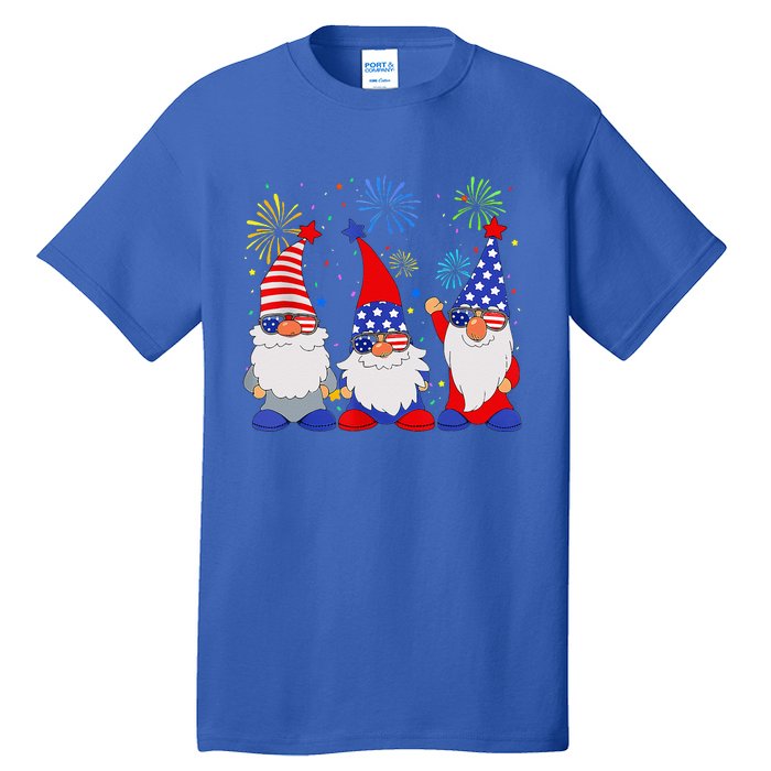 4th of July Gnomes Patriotic American Flag Cute Gnome Tall T-Shirt