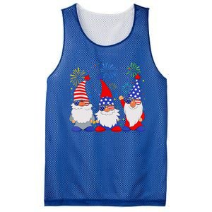 4th of July Gnomes Patriotic American Flag Cute Gnome Mesh Reversible Basketball Jersey Tank