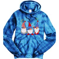 4th of July Gnomes Patriotic American Flag Cute Gnome Tie Dye Hoodie