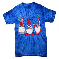 4th of July Gnomes Patriotic American Flag Cute Gnome Tie-Dye T-Shirt