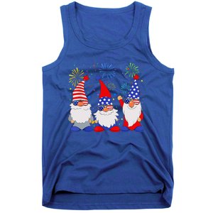 4th of July Gnomes Patriotic American Flag Cute Gnome Tank Top