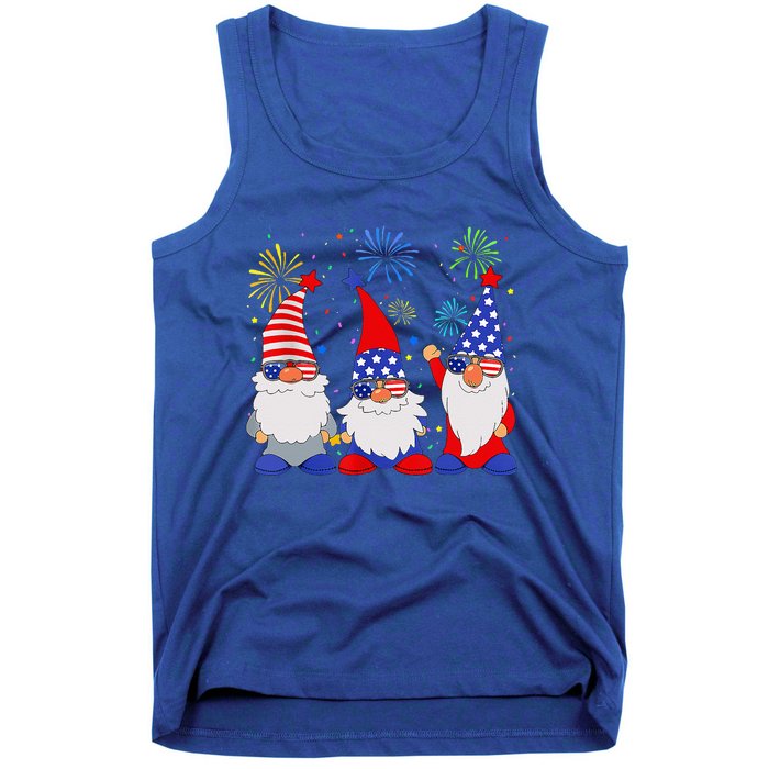 4th of July Gnomes Patriotic American Flag Cute Gnome Tank Top