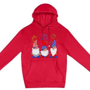 4th of July Gnomes Patriotic American Flag Cute Gnome Premium Pullover Hoodie